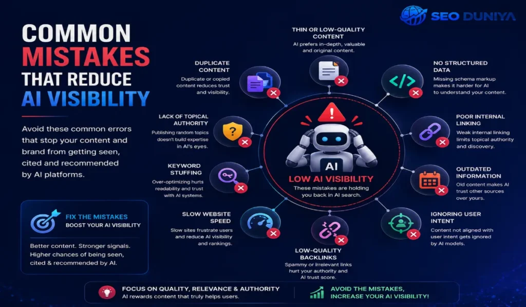 Common Mistakes That Reduce AI Visibility